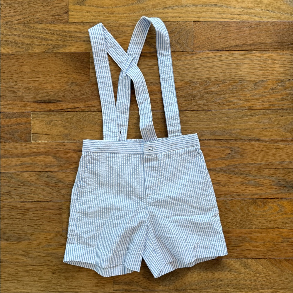 Janie and Jack Blue Striped Overalls
